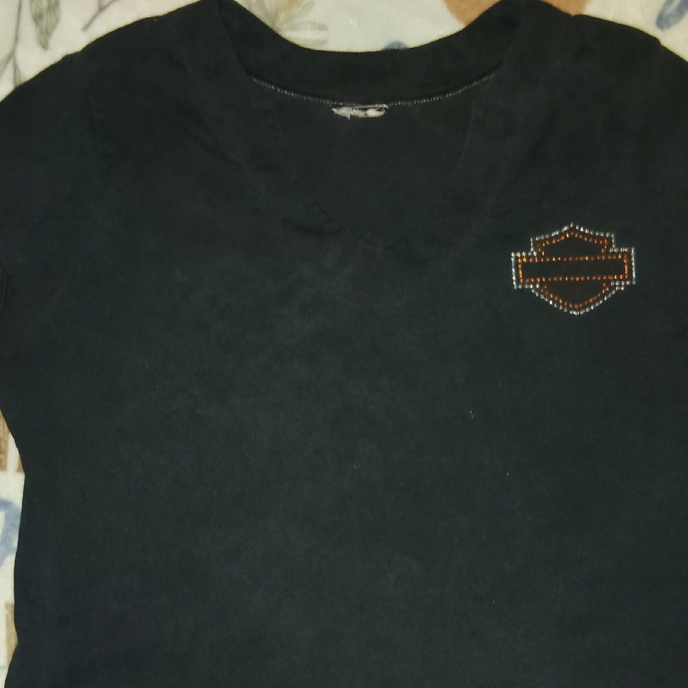 Women's Harley-Davidson Rhinstone V-Neck T-Shirt